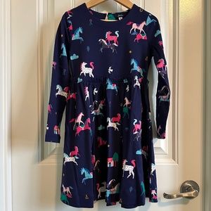 Joules Hampton Navy Ponies Dress size 7Y NWT